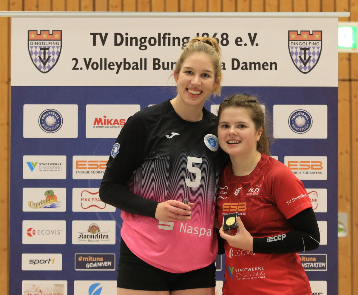 Die wertvollsten Spielerinnen auf beiden Seiten: Emma Sambale vom TVD (re) und Paula Hötschl von den Gäste aus Wiesbaden